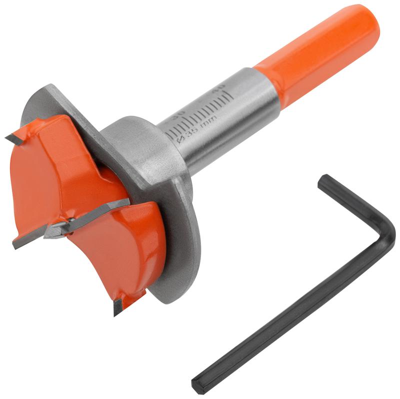 Сверло Форстнера (фреза) с карбидными вставками и ограничителем глубины 35мм FIT 36517