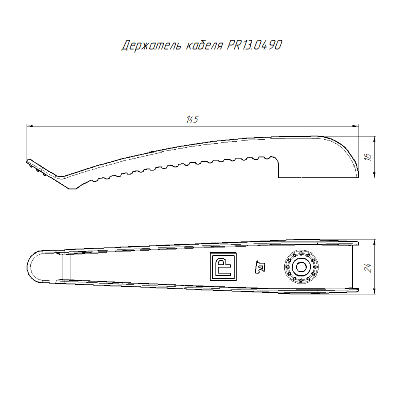 Держатель круглого кабеля односторонний для прямого монтажа на 8 мест в гофроящике сер. (уп.200шт) Промрукав PR13.0490