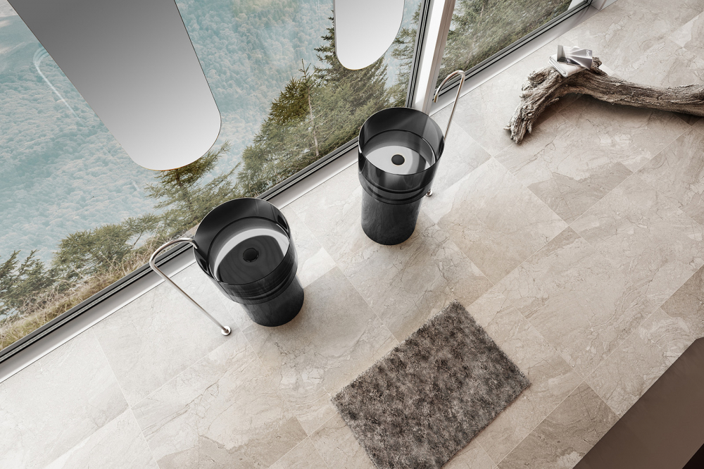 Раковина отдельностоящая прозрачная ABBER Kristall AT2701Onyx черная