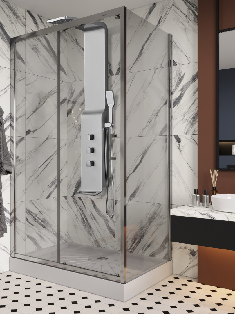 Панель SELLA S душевая из нержавеющей стали Cerutti SPA CT8990, цвет серебро