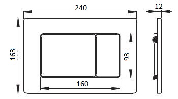 Кнопка для инсталляции, нерж.сталь CHROME
