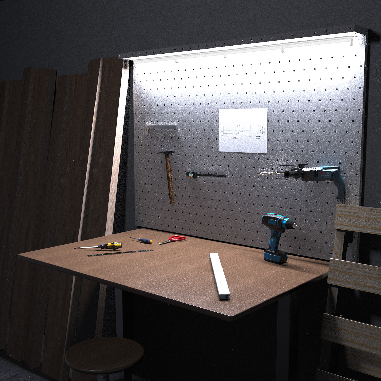 Светильник линейный светодиодный ДБО 4 Вт 300 лм 4000К AC 220В IP20 313х33х33мм TL Basic Gauss