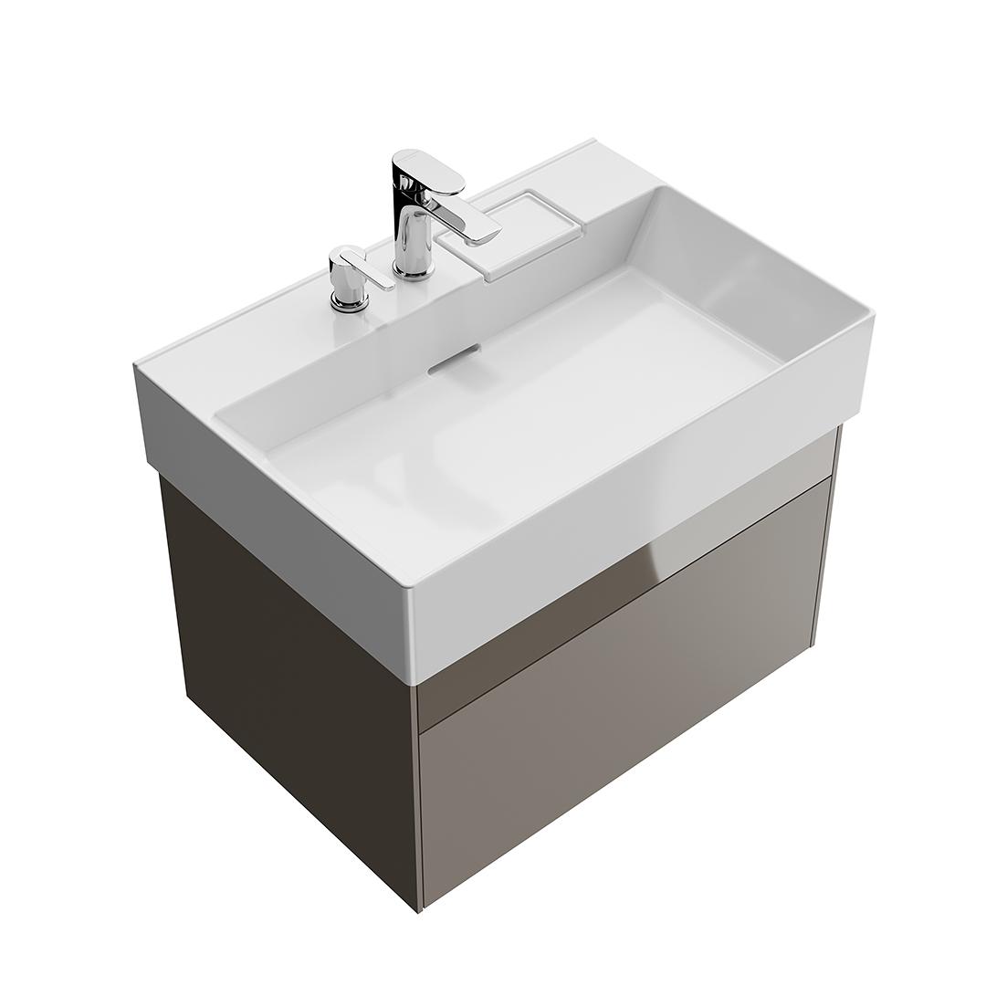 Тумба LOGICA подвесная 2 ящика 70 см, песчаный