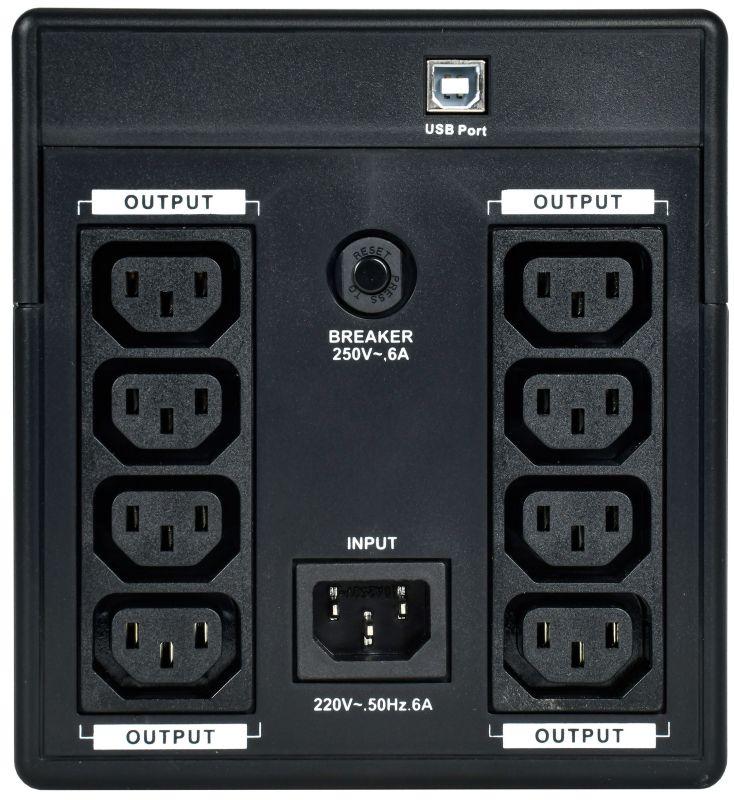 Источник бесперебойного питания ELECTRA ET 1кВ.А/0.6кВт с АКБ 2х7А.ч USB ITK EET-1000VA-1-002