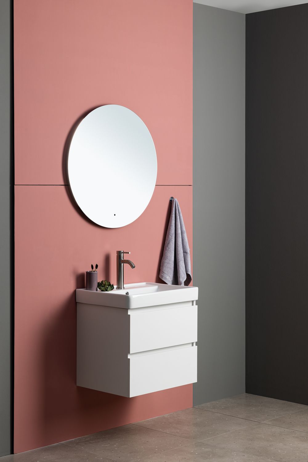 Тумба с раковиной POINT 60 цв.белый глянец (338706)