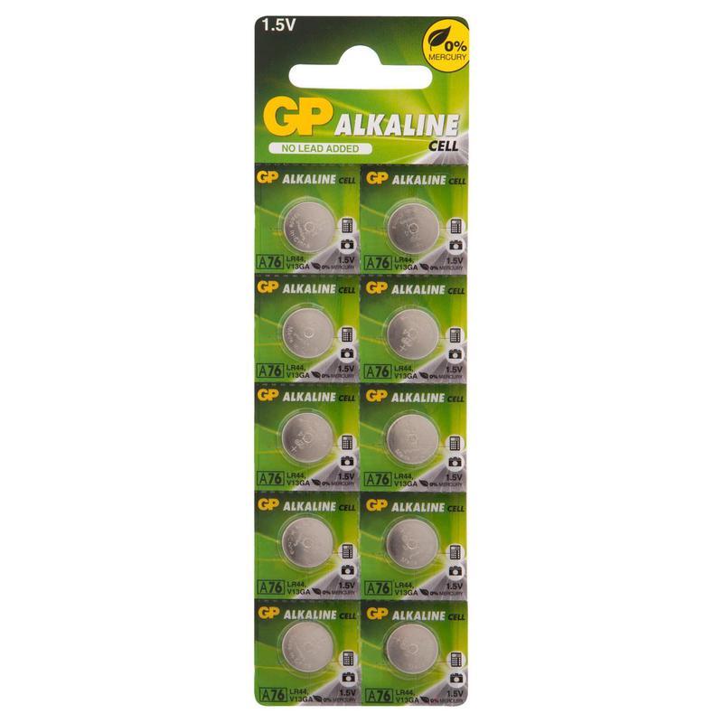 Элемент питания алкалиновый "таблетка" LR44/LR1154/AG13/G13 1.5В (блист.10шт) GP 3150