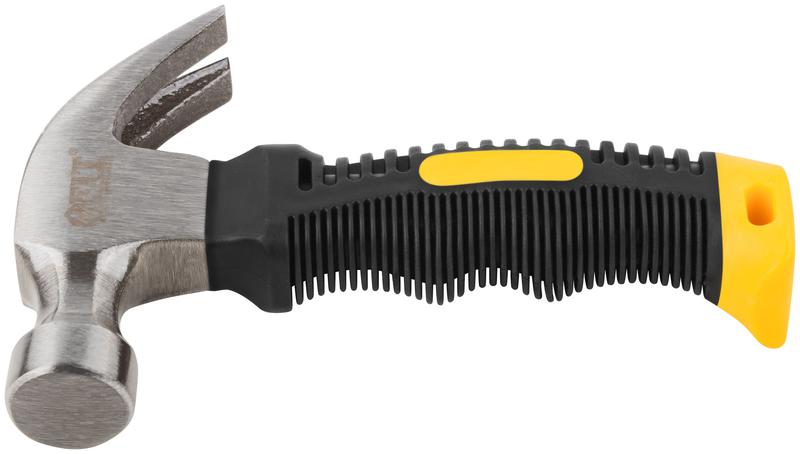 Молоток-гвоздодер укороченный 25мм 225г фибергласовая обрезиненная ручка FIT 44770