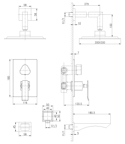 Душевая программа для ванны Lemark Contest (LM5822CW)