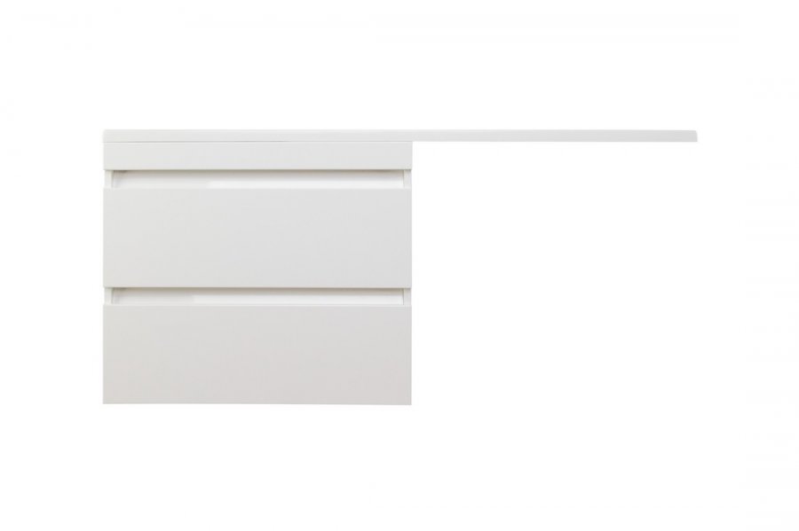 Тумба подвесная "Даллас 130", Люкс белая, PLUS, ЭМАЛЬ