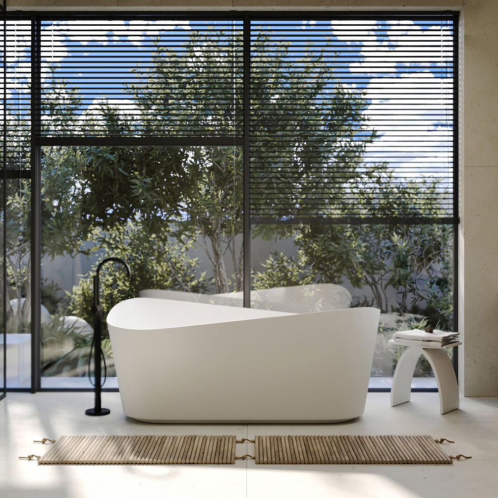 Ванна из искусственного камня ABBER Stein AS9609 белая матовая