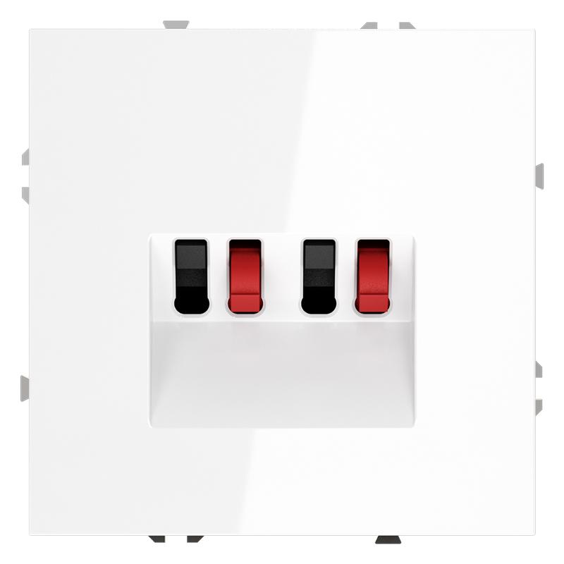 Розетка акустическая 4-м СП S70 механизм бел. глянцевый Voltum VLS060301