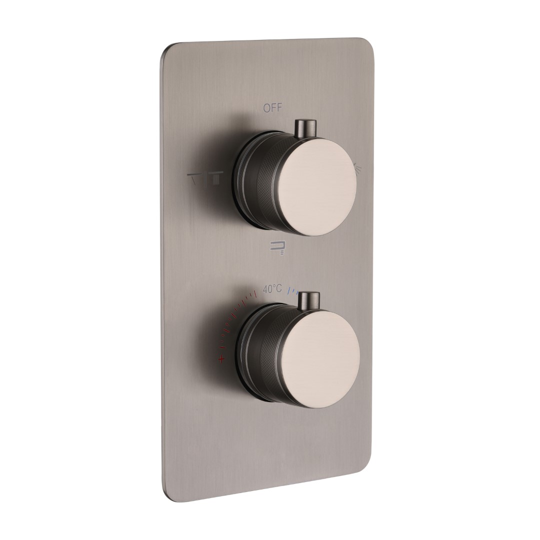 Смеситель встроенный с термостатом 3-х проходной GUN METAL