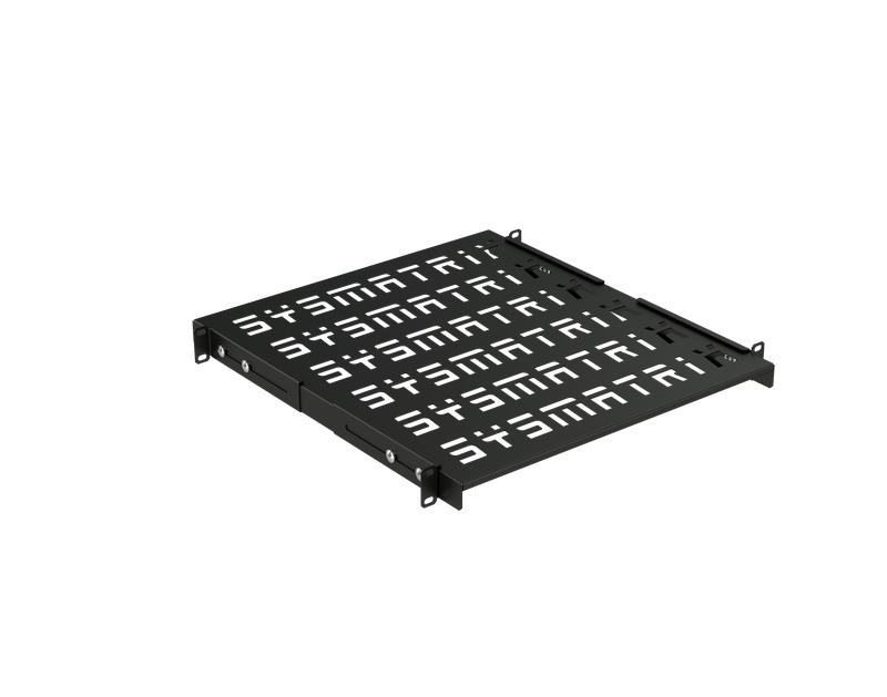 Полка универсальная перфорир. SMART 19дюйм площадка 500мм (регулировка направляющих 420-580мм) для напольн. и настен. шкафов RAL 9004 черн. SYSMATRIX SH 5004.900