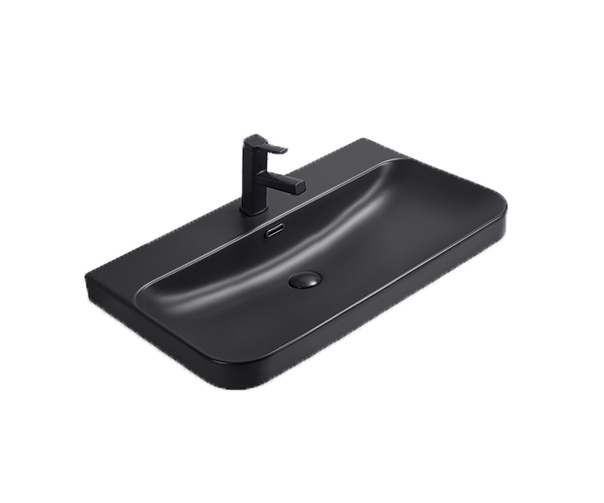 Раковина Gid Bm9580s 72211 встраиваемая сверху черная матовая 81x46.5x16.5