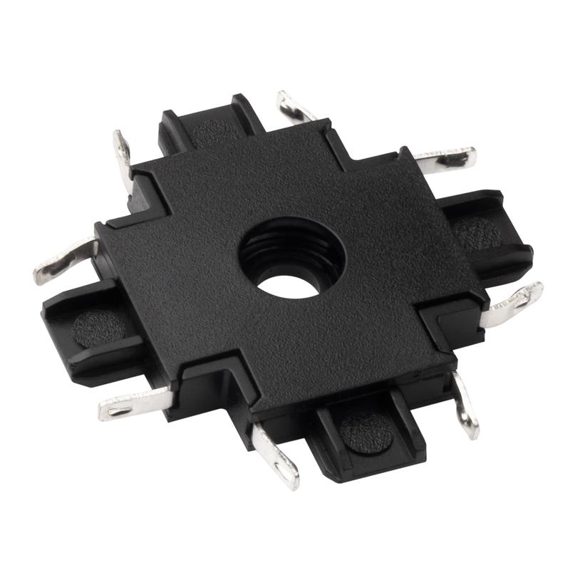 Коннектор MTR16 CX-BL X-обр. накладной шинопровод низковольтный Pro черн. JazzWay 5057357