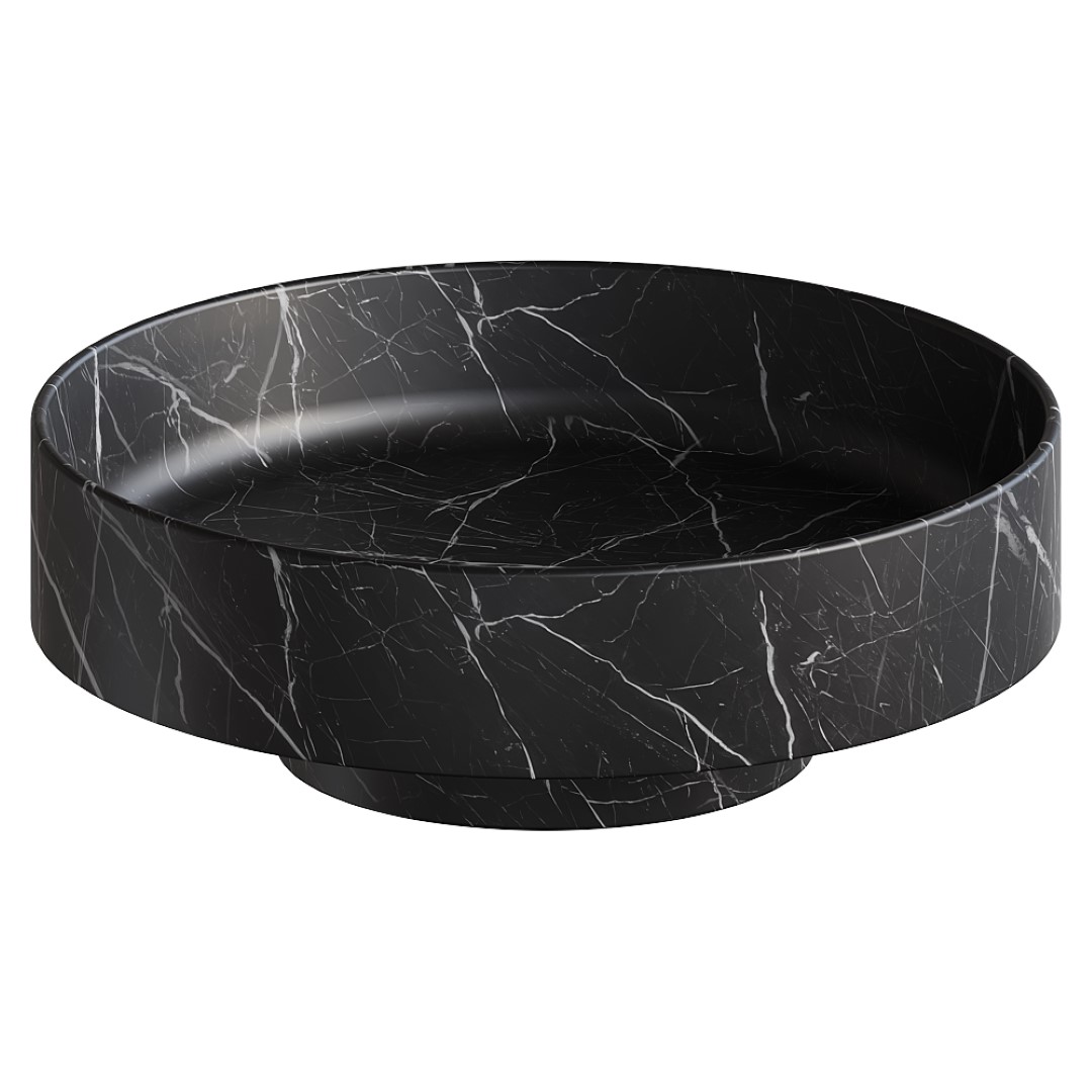 Раковина накладная SOLE Corian 400*130 Nero Marquina