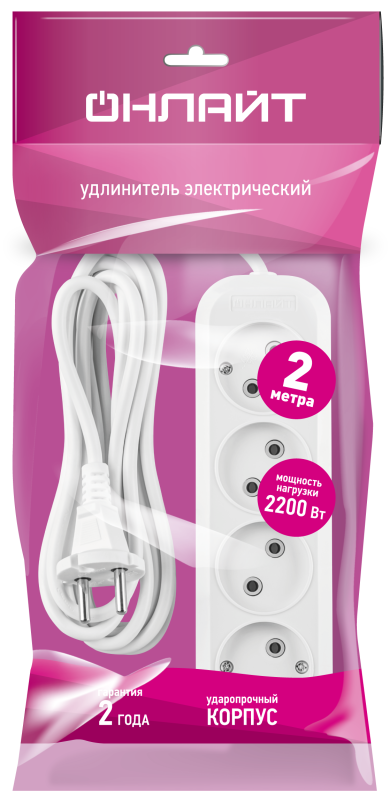 Удлинитель 90 783 OPE-S-04-200-X-2x1 ОНЛАЙТ 90783