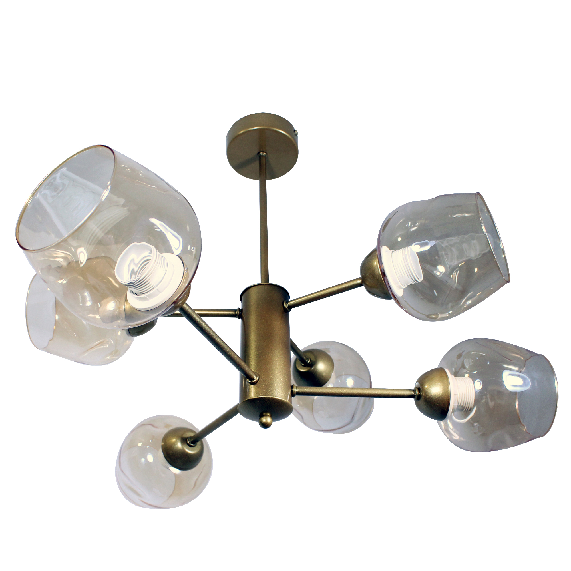 Светильник Адель 161 зол. (Плафон 8268) НПБ 01-6х60-125 Е27  потолочный