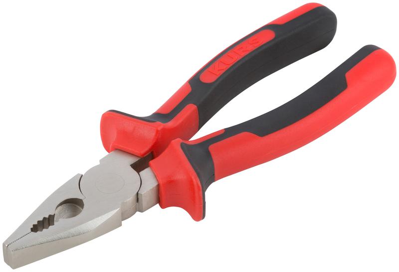 Плоскогубцы комбинированные "Тренд" 180мм двухцветные прорезиненные ручки хром-никелевое покрытие КУРС 47565