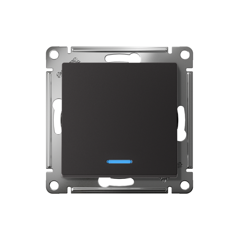 Переключатель проходной 1-кл. СП AtlasDesign 10А IP20 (сх. 6а) 10AX с подсветкой механизм карбон SE ATN001063