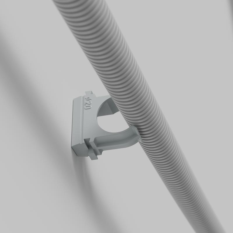 Крепеж-клипса для пластик. труб d25мм сер. (уп.100шт) КМ LO67226