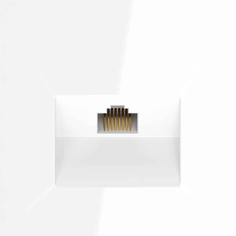 Розетка компьютерная 1-м СП S70 RJ45 кат.6 механизм бел. глянцевый Voltum VLS060101