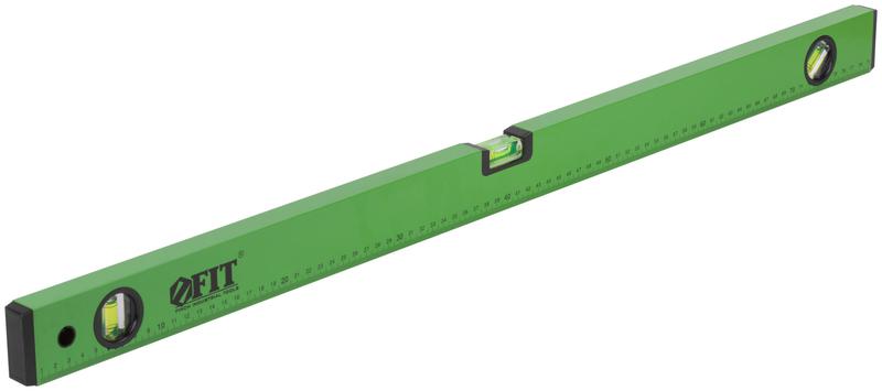 Уровень "Техно" 3 глазка фрезер. рабочая грань шкала 800мм корпус зел. FIT 18118