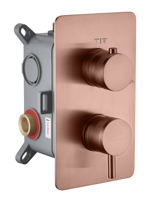 Смеситель встроенный однорычажный 2-х проходной CELL COPPER BRUSHED