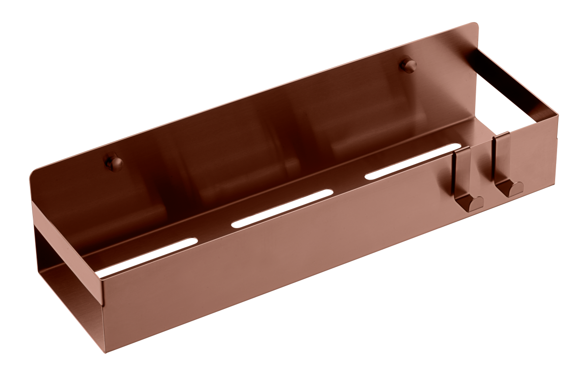 Полка подвесная + 2 крючка BRUSHED BRONZE