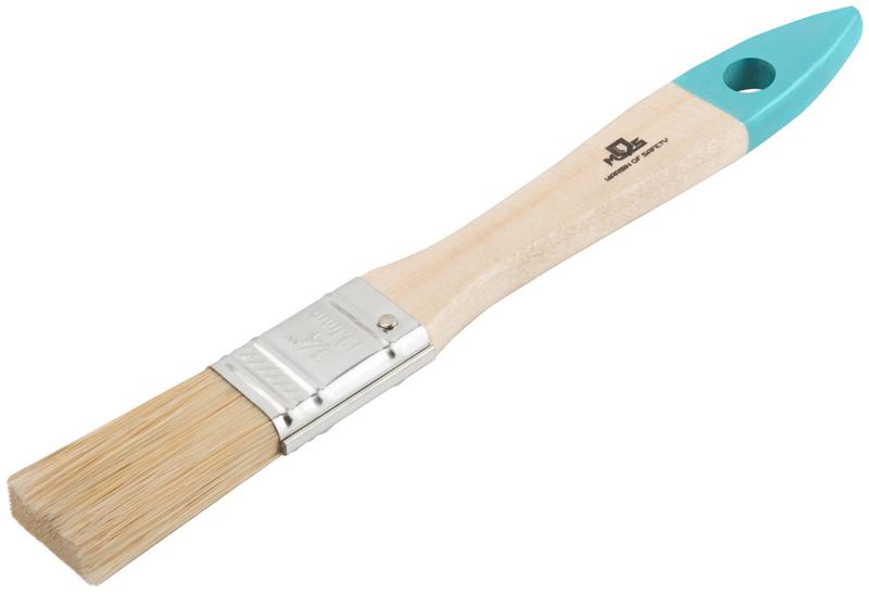 Кисть флейцевая натур. светлая щетина деревянная ручка 3/4дюйм (19мм) MOS 00702М