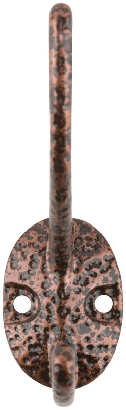 Крючок-вешалка двойн. антик медь 66872