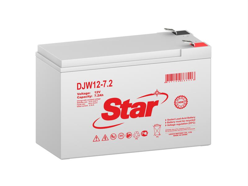 Аккумулятор 12В 7.2А.ч клемма F2 Star DJW12-7.2