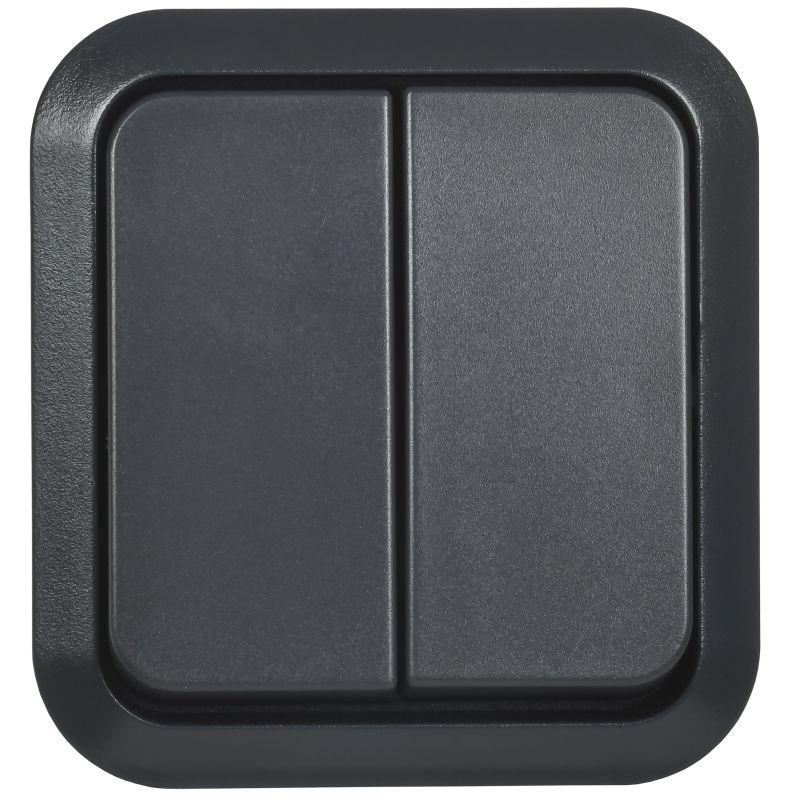 Выключатель проходной 2-кл. ОП TORS TS125 10А IP55 графит IEK TS-V22-0-10-55-K53