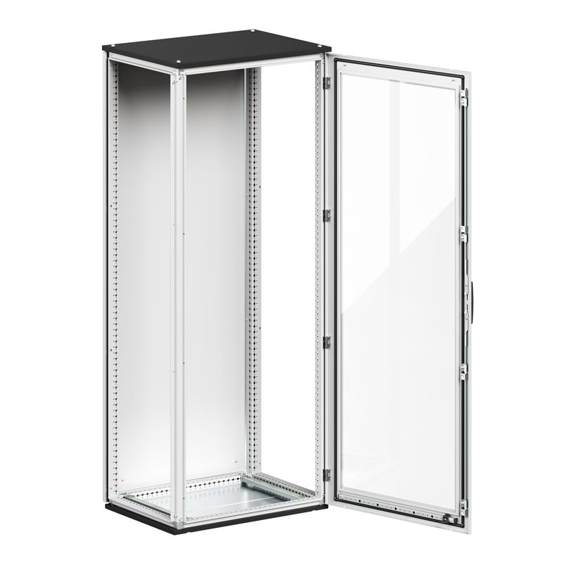 Комплект напольного корпуса CQE N 1400х800х500мм со стеклян. дверью и с задн. панелью RAM block DKC R5CQEN1485X