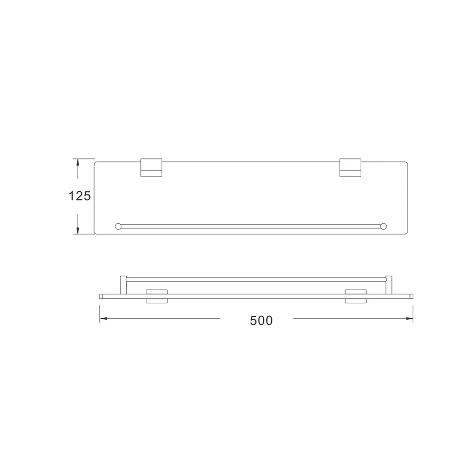 Полка стеклянная Rose RG1719H, черный