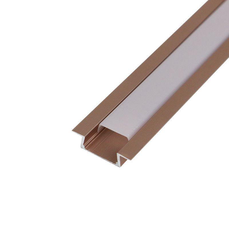 Комплект врезного алюм. профиля с рассеив. 22х6мм 1м роз. золото Rexant 146-405-3