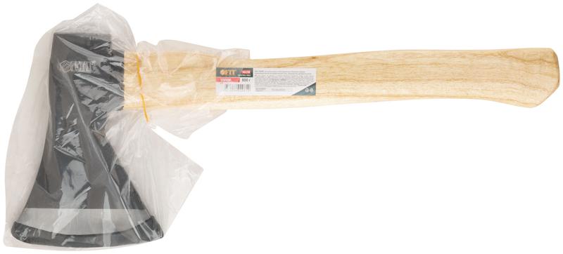 Топор 800г деревянная полированная ручка; кованая усилен. сталь FIT 46138