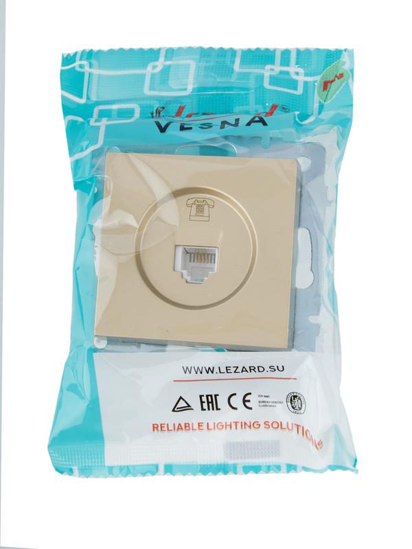 Розетка телефонная VESNA евро зол. LEZARD 742-3688-137