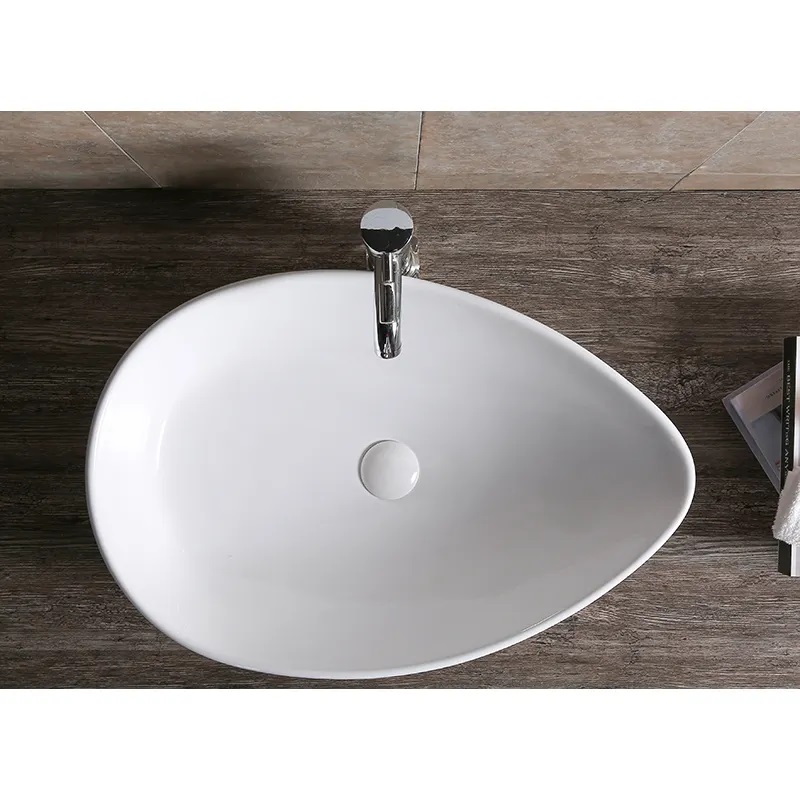 Раковина CR7030 накладная, белая, каплевидная, высокая 660х440х165 Ceruttispa