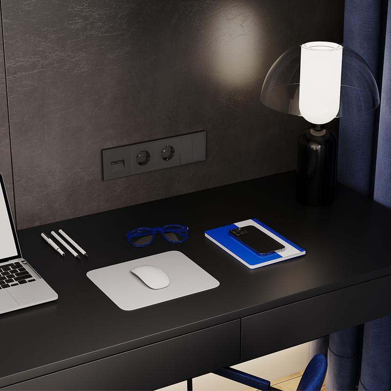 Рамка 4-м S70 пластик. черн. матов. Voltum VLS100408