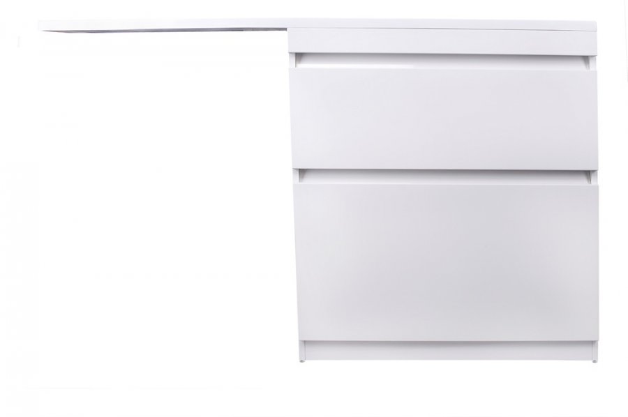 Тумба напольная "Даллас 150", 2 ящика, Люкс белая, PLUS