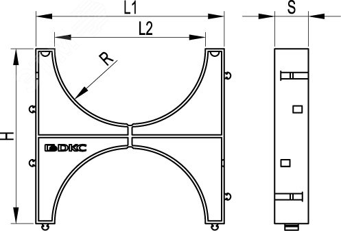 Держатель расстояния (кластер) 125мм для двустенныx труб одинарный
