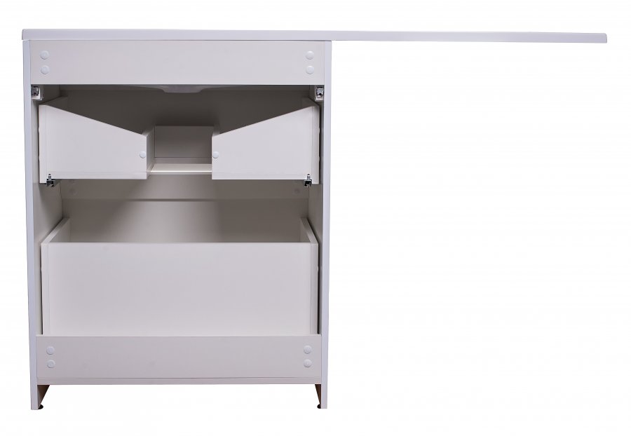 Тумба напольная "Даллас 130", Люкс белая, PLUS