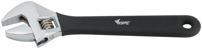 Ключ разводной 200мм (25мм) антискользящее покрытие рукоятки КУРС 70107