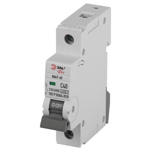 Выключатель автоматический 1п C 40А 4.5кА ВА47-63 PRO ЭРА Б0059411