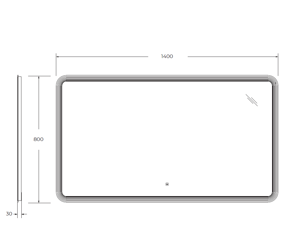 Зеркало Cezares CZR-SPC-DUET-1400-800-LED-TCH