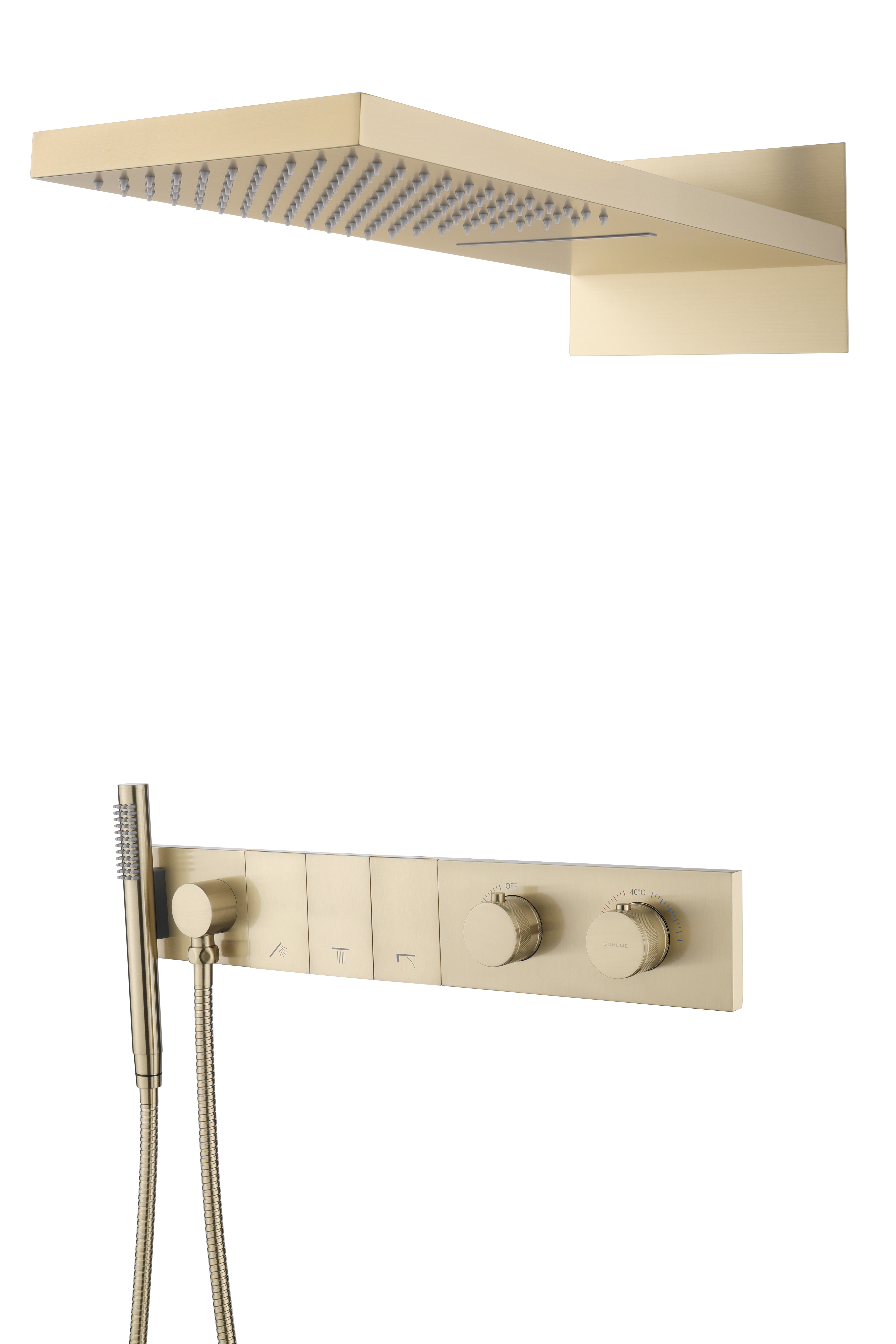 Встроенная душевая система  ZODIAC с термостатом, трехпозиционная GOLD