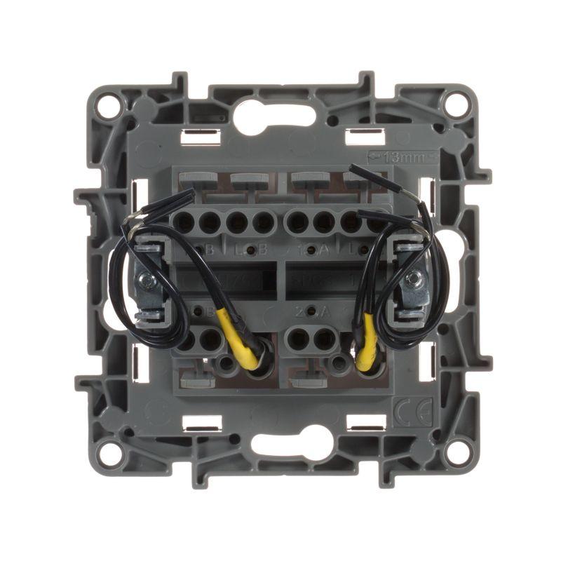 Переключатель 2-кл. СП Etika Plus 10А IP20 250В 10AX с подсветкой безвинтов. зажимы механизм бел. IEK 672216