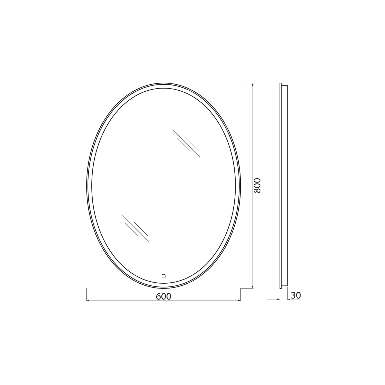 Зеркало BelBagno SPC-VST-600-800-LED-TCH