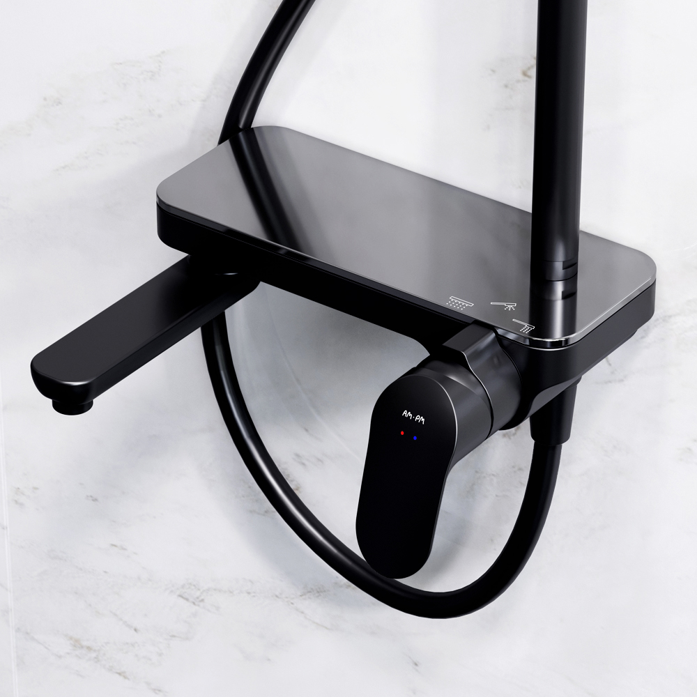 F0780722 Like, душ.система: см-ль-полка д/ванны/душа, душ.штанга 1030-1460мм, верхний душ 220 мм, ру